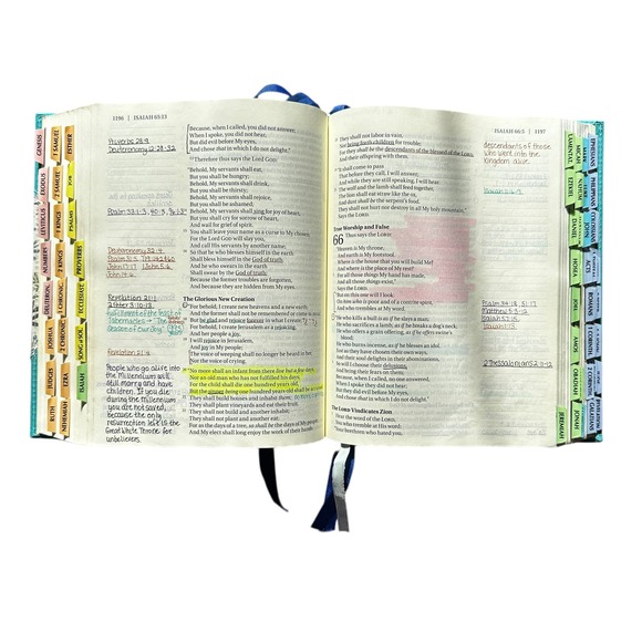 NKJV Journal the Word Bible Cloth Board Thomas Nelson Floral Annotated - Picture 10 of 11